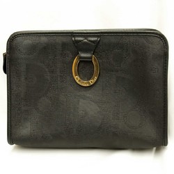 Christian Dior Clutch Bag Leather Black Women's