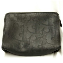 Christian Dior Clutch Bag Leather Black Women's