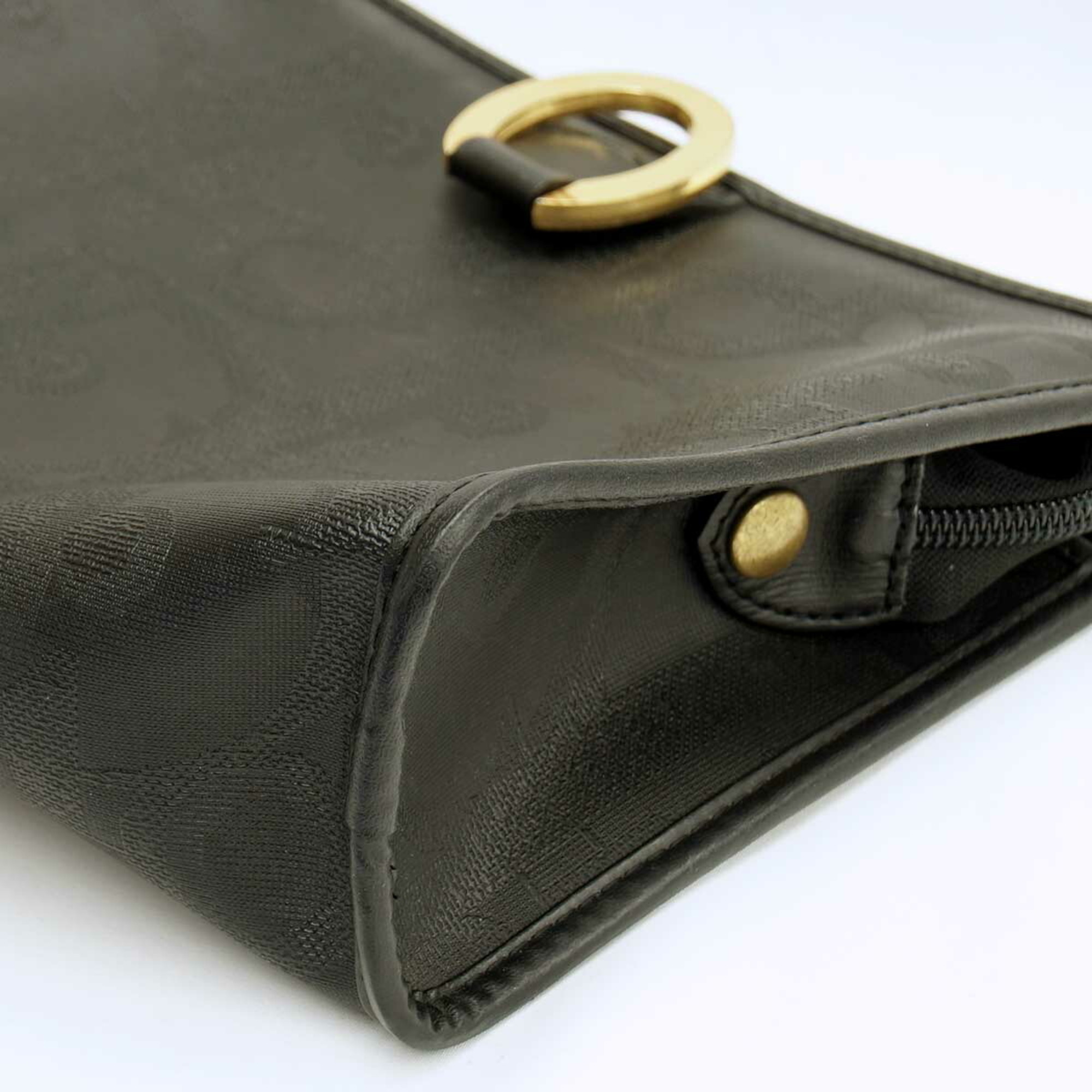 Christian Dior Clutch Bag Leather Black Women's