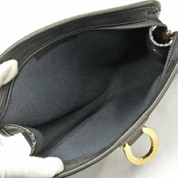 Christian Dior Clutch Bag Leather Black Women's