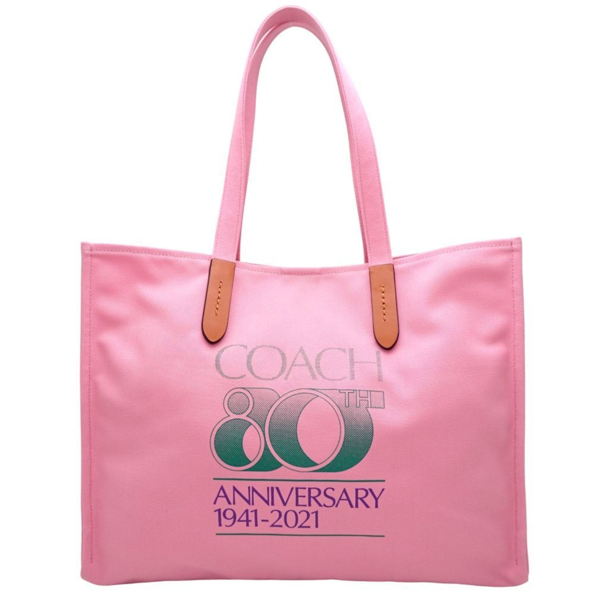 COACH C7072 Tote Bag 80th Anniversary Canvas Pink Outlet 351511