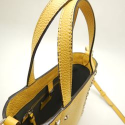 JIMMY CHOO Pegasi Handbag Star Studs Leather Yellow 251994