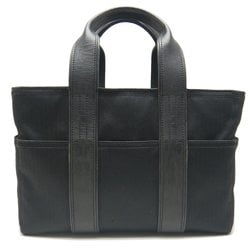 HERMES Acapulco PM Handbag Toile Chevron x Leather Black 252009