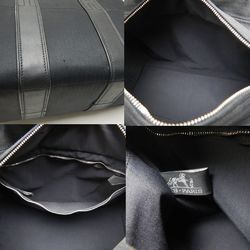 HERMES Acapulco PM Handbag Toile Chevron x Leather Black 252009