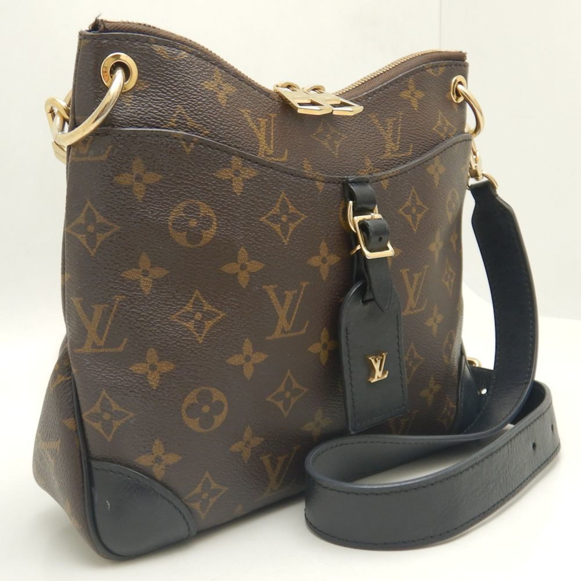 LOUIS VUITTON Louis Vuitton Monogram Odeon NMPM M45353 Shoulder Bag Brown Black 252017