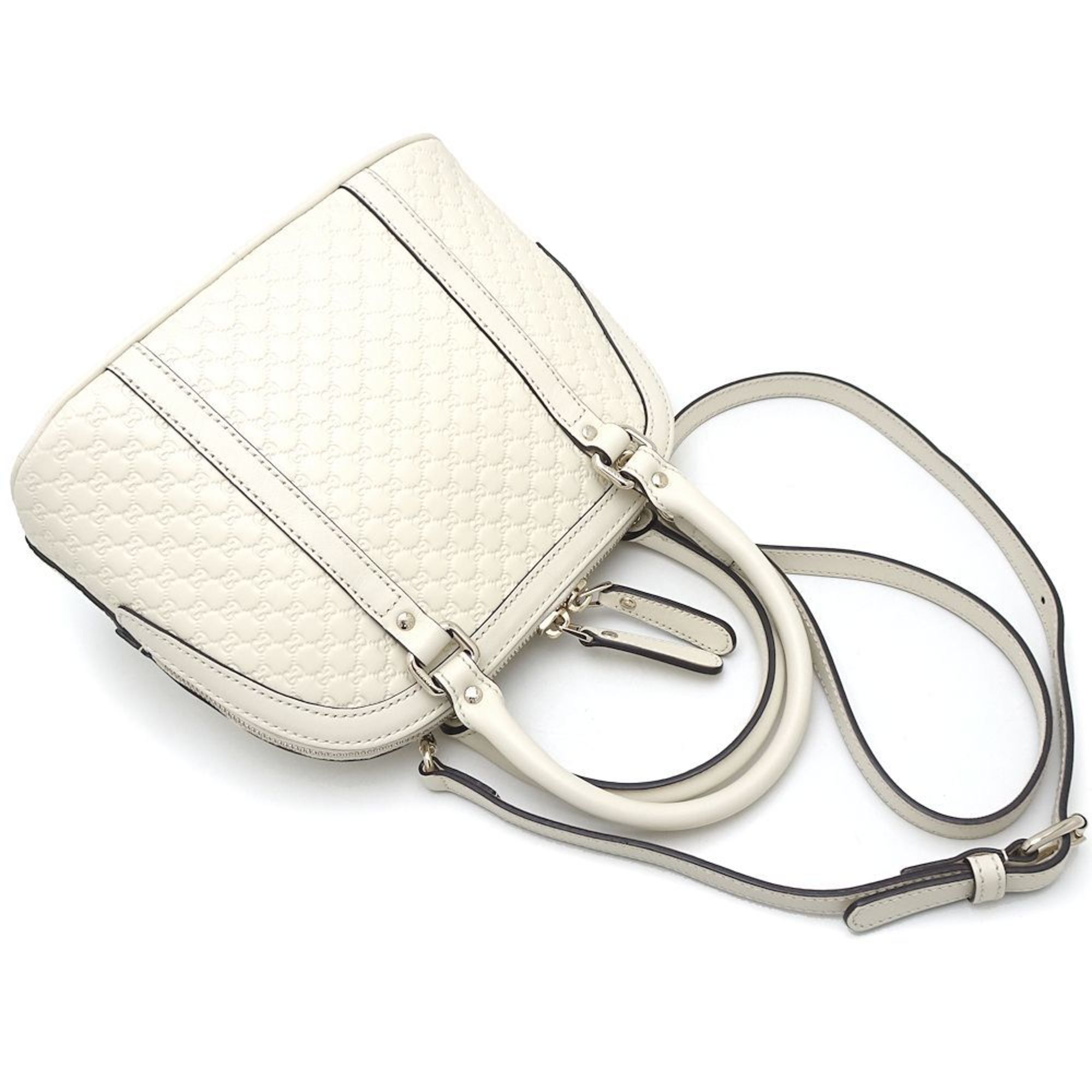 GUCCI Micro Guccissima 449654 2-Way Bag Leather Off-White Outlet 351522