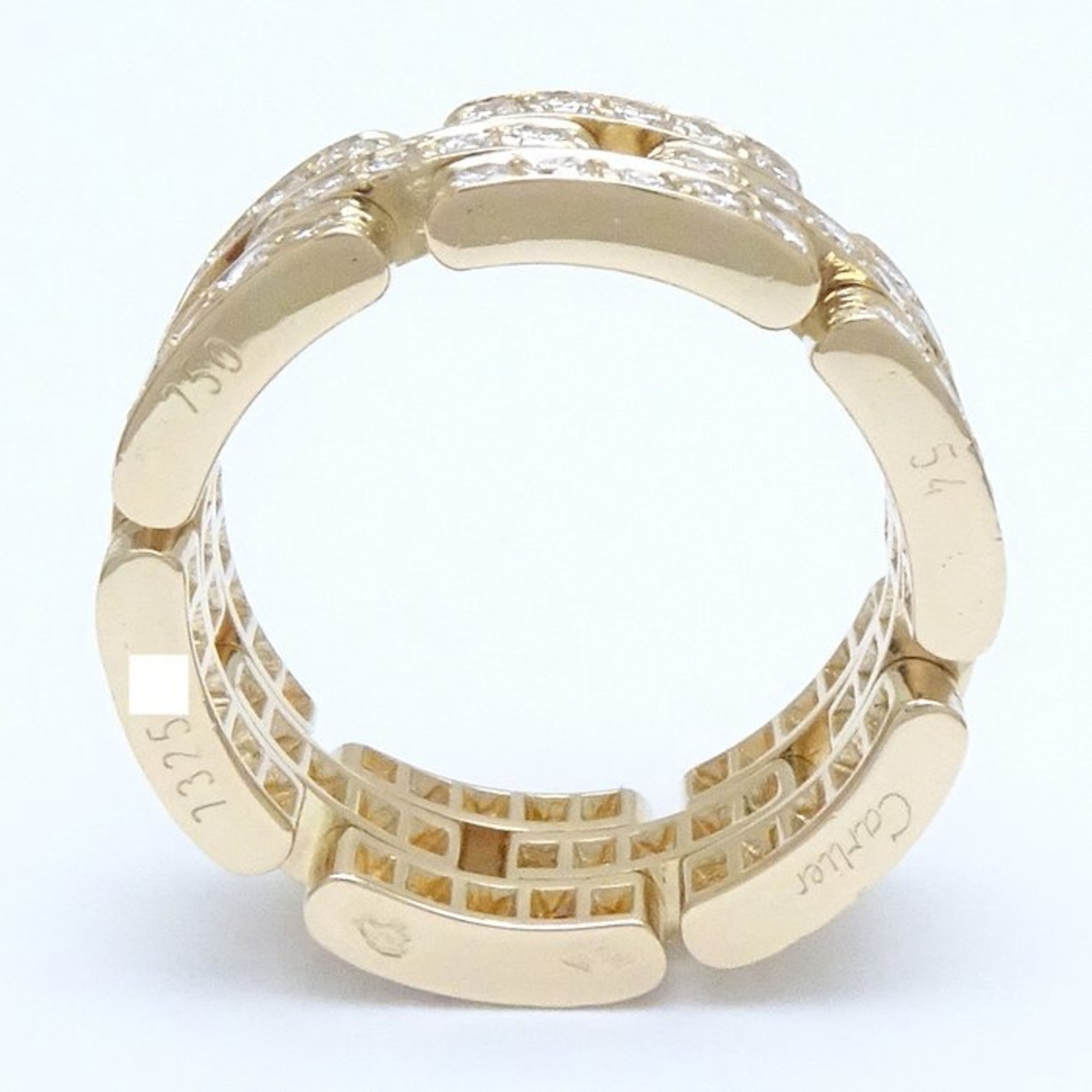 CARTIER Cartier Maillon Panthere Ring 3 Row Full Diamond #54 K18YG Yellow Gold 292264