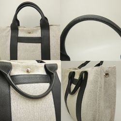 HERMES Sac Arne MM Tote Bag Toile H x Leather Grey Black 251966