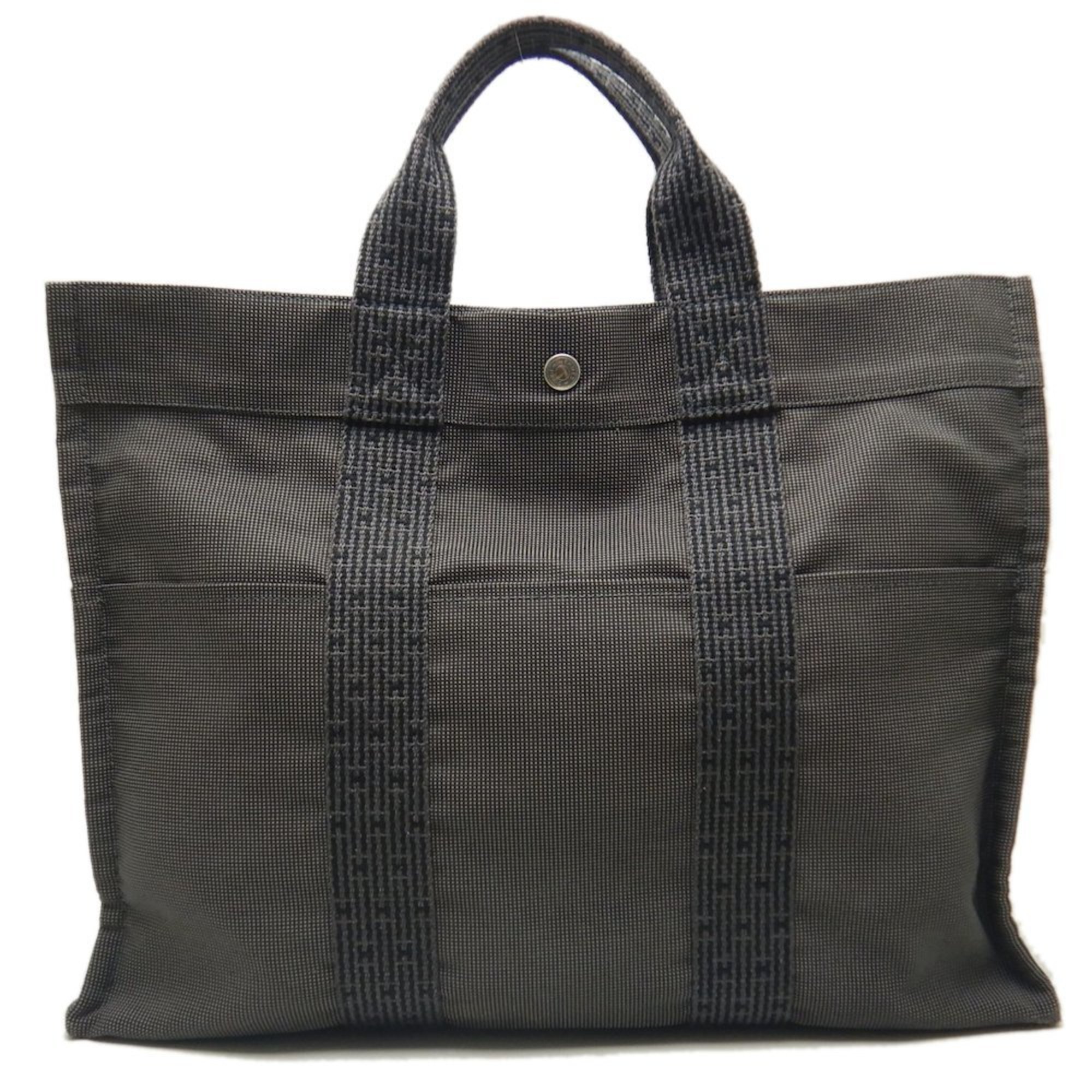 HERMES Hermes Air Line Tote MM Bag Canvas Grey 251993