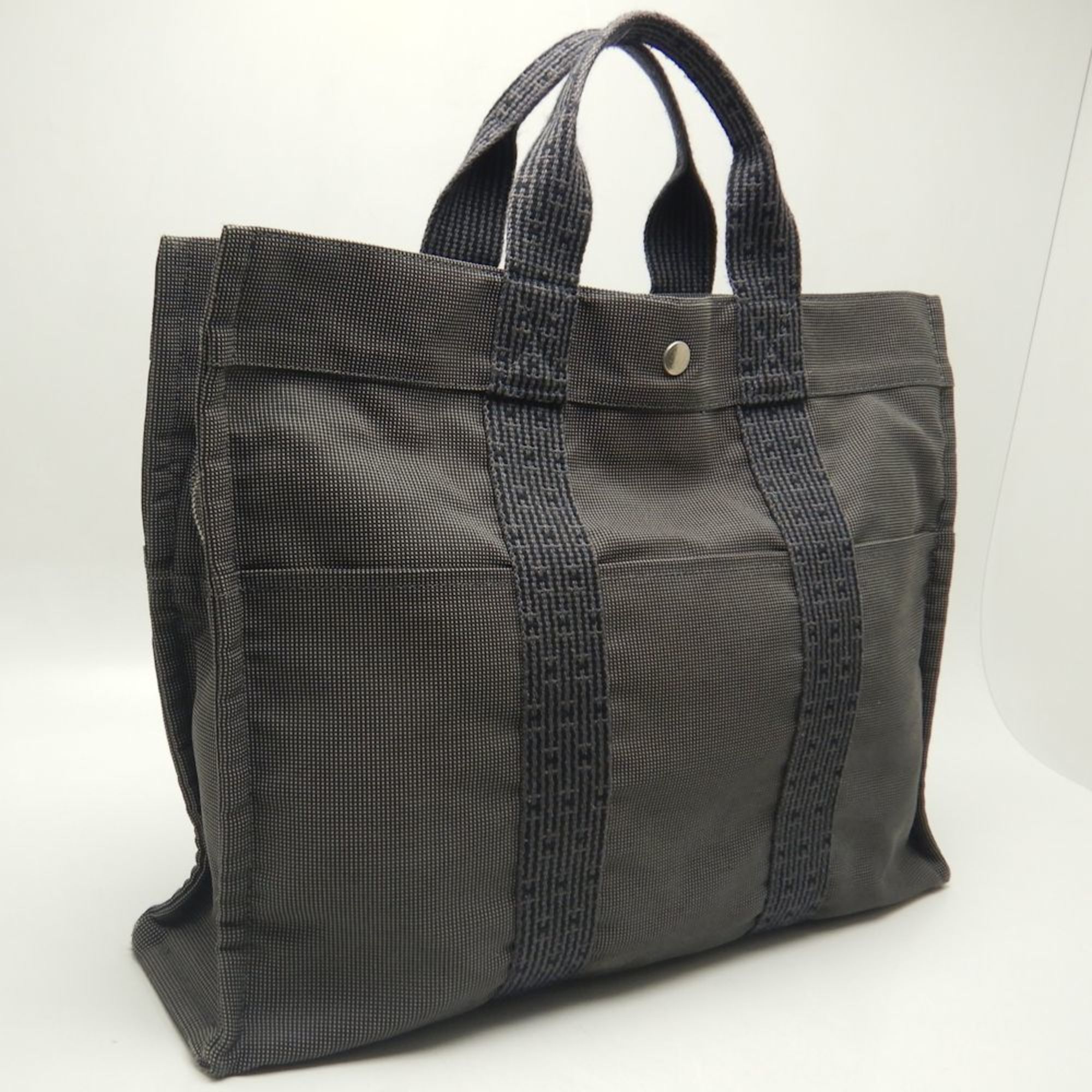 HERMES Hermes Air Line Tote MM Bag Canvas Grey 251993