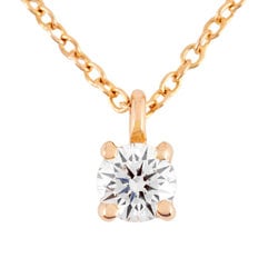 Tiffany & Co. Solitaire Necklace Diamond K18PG Diameter 3.6mm Women's