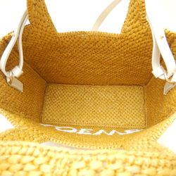 LOEWE Font Tote Small Bag Raffia Mustard White 252020