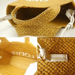 LOEWE Font Tote Small Bag Raffia Mustard White 252020