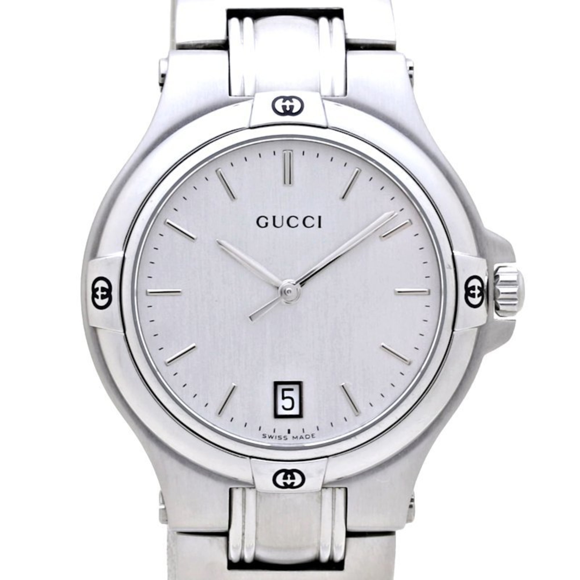 GUCCI Double G YA090318 9040M Wristwatch Stainless Steel Men's 130235