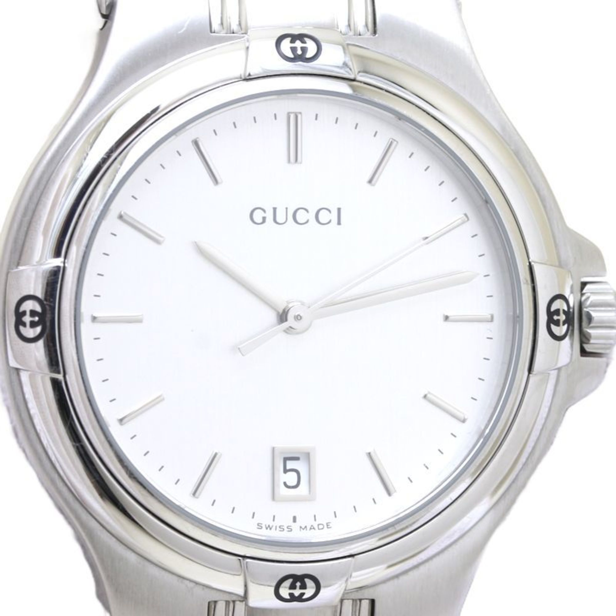 GUCCI Double G YA090318 9040M Wristwatch Stainless Steel Men's 130235