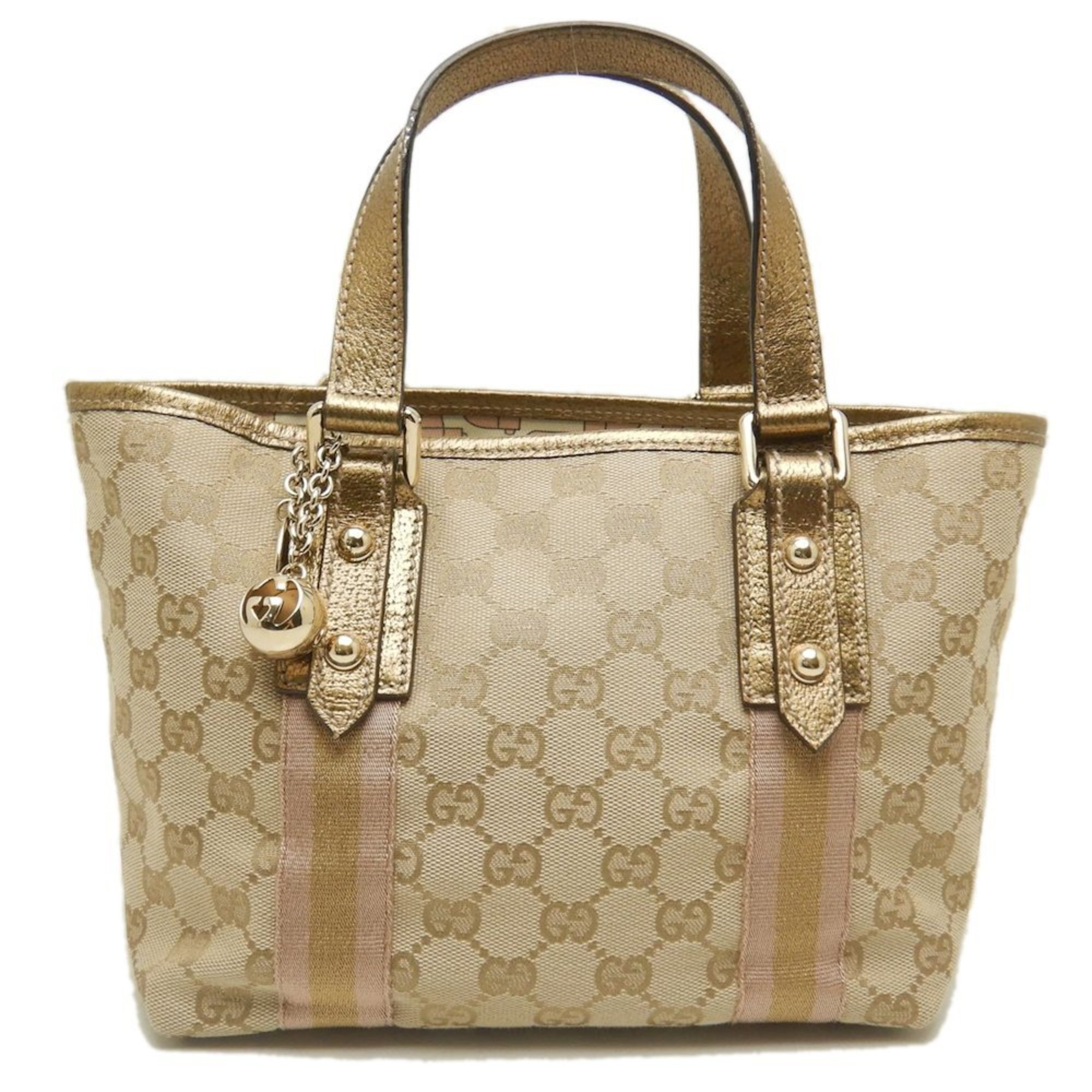 GUCCI Gucci Handbag 139261 Sherry Line GG Canvas Beige Gold 251995