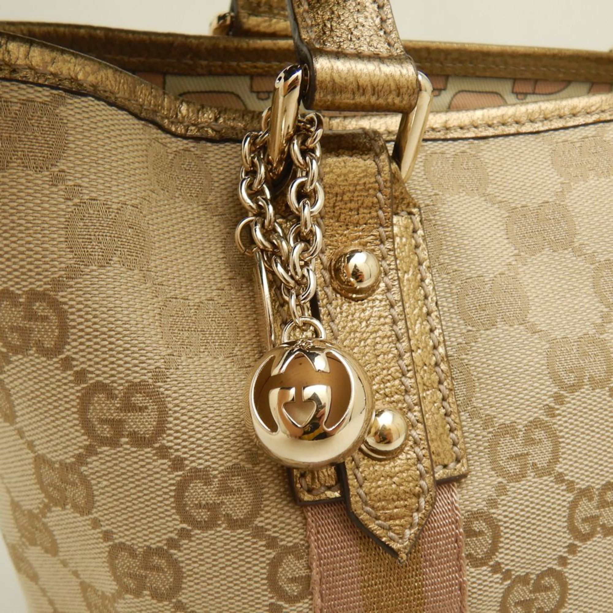 GUCCI Gucci Handbag 139261 Sherry Line GG Canvas Beige Gold 251995