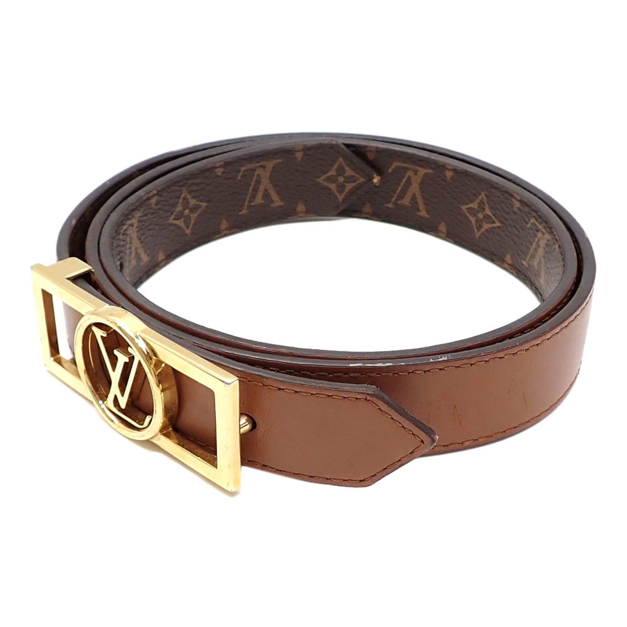 Louis Vuitton Belt Dauphine 25MM Reversible Women's Brown 80cm 32inch Monogram Leather M0196 A213975