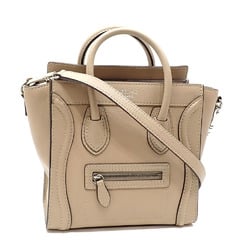 Celine Luggage Nano Handbag for Women, Sliver, Beige, Drummed Calfskin, 189243DRU.09SO, Shoulder, A213734