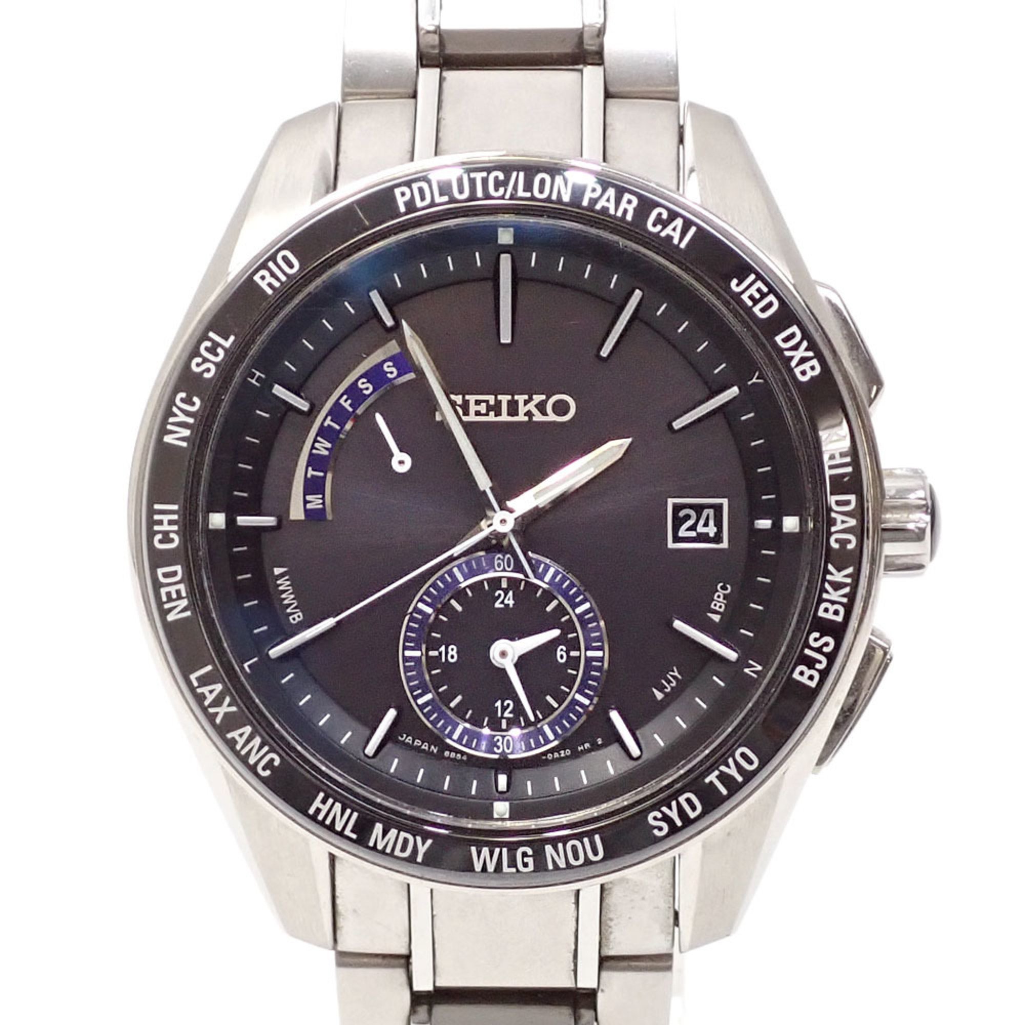 Seiko Brightz Men's Solar Ceramic Titanium SAGA179 Light-Rechargeable Radio-Controlled Watch C2230165