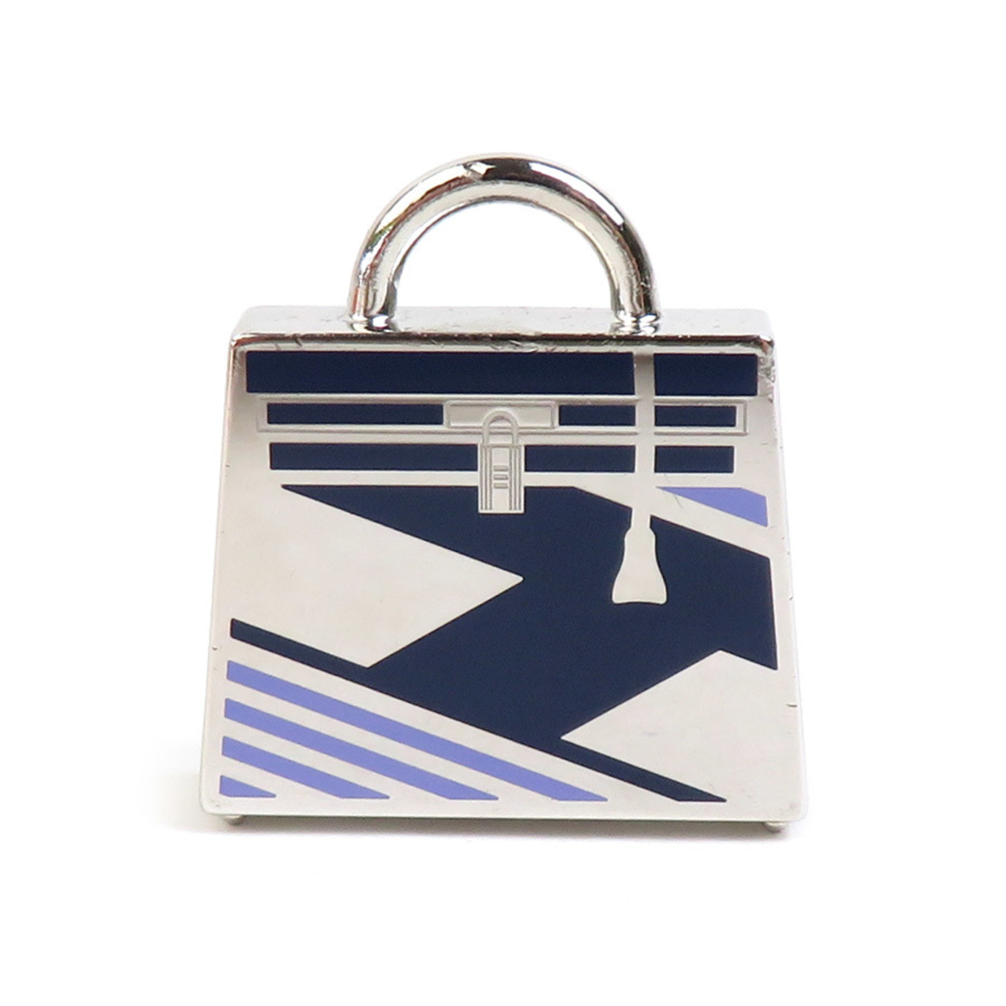 Hermes HERMES Pendant Top Curiosite Kelly Metal Enamel Silver Navy Purple Men's Women's e58945a