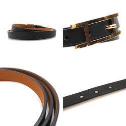 Hermes HERMES bracelet API leather metal black gold ladies e58970g