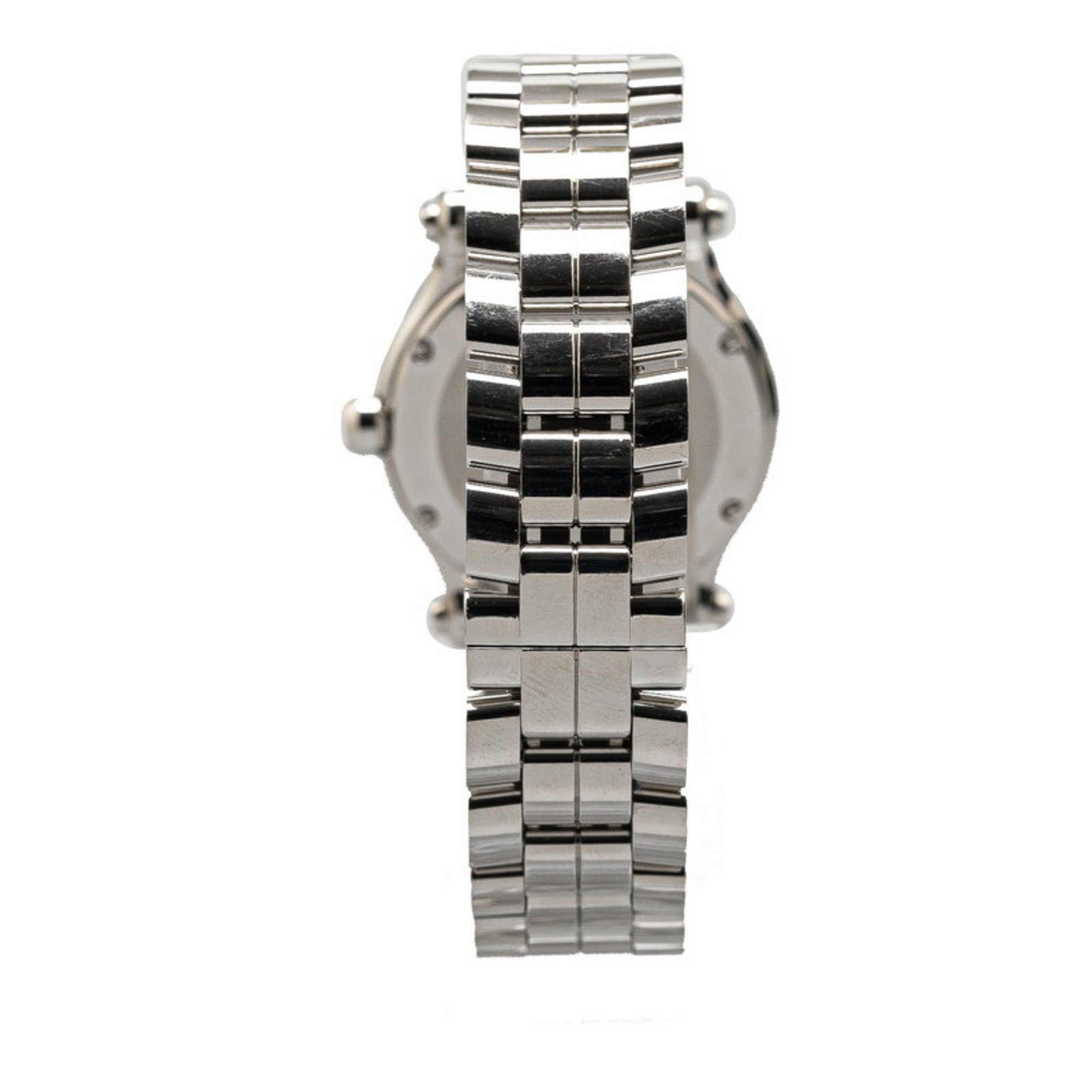 Chopard Happy Sport Bezel Diamond Watch 278590-3004 Quartz White Dial Stainless Steel Women's