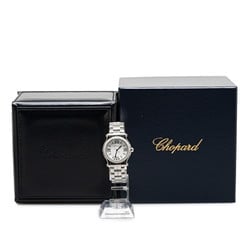 Chopard Happy Sport Bezel Diamond Watch 278590-3004 Quartz White Dial Stainless Steel Women's