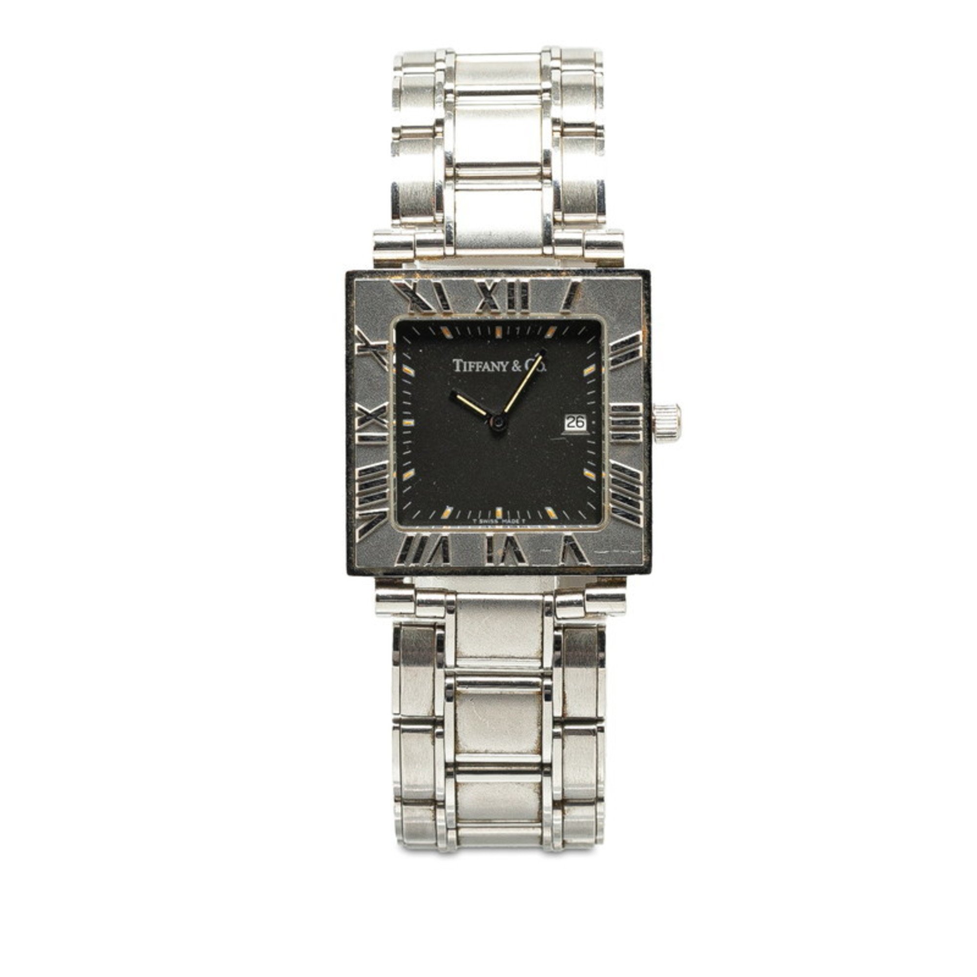 Tiffany Atlas Watch, Quartz, Black Dial, Stainless Steel, Men's, TIFFANY&Co.