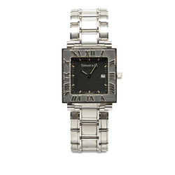 Tiffany Atlas Watch, Quartz, Black Dial, Stainless Steel, Men's, TIFFANY&Co.