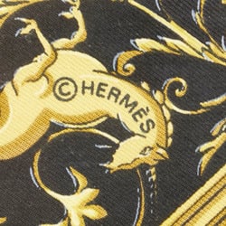 Hermes Carre 45 DIES ET HORE Astrology Sun Framed Scarf Muffler Black Gold Silk Women's HERMES