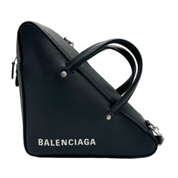 BALENCIAGA Shoulder Bag Triangle Duffle S Leather Black Women's 476975 n0231