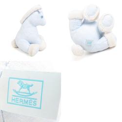 Hermes HERMES stuffed toy linen light blue off-white kids e58942m