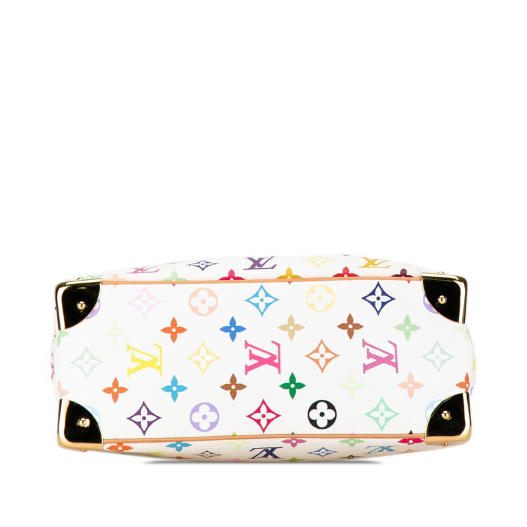 Louis Vuitton Monogram Multicolor Trouville Studs Handbag M92663 Blanc White PVC Leather Women's LOUIS VUITTON