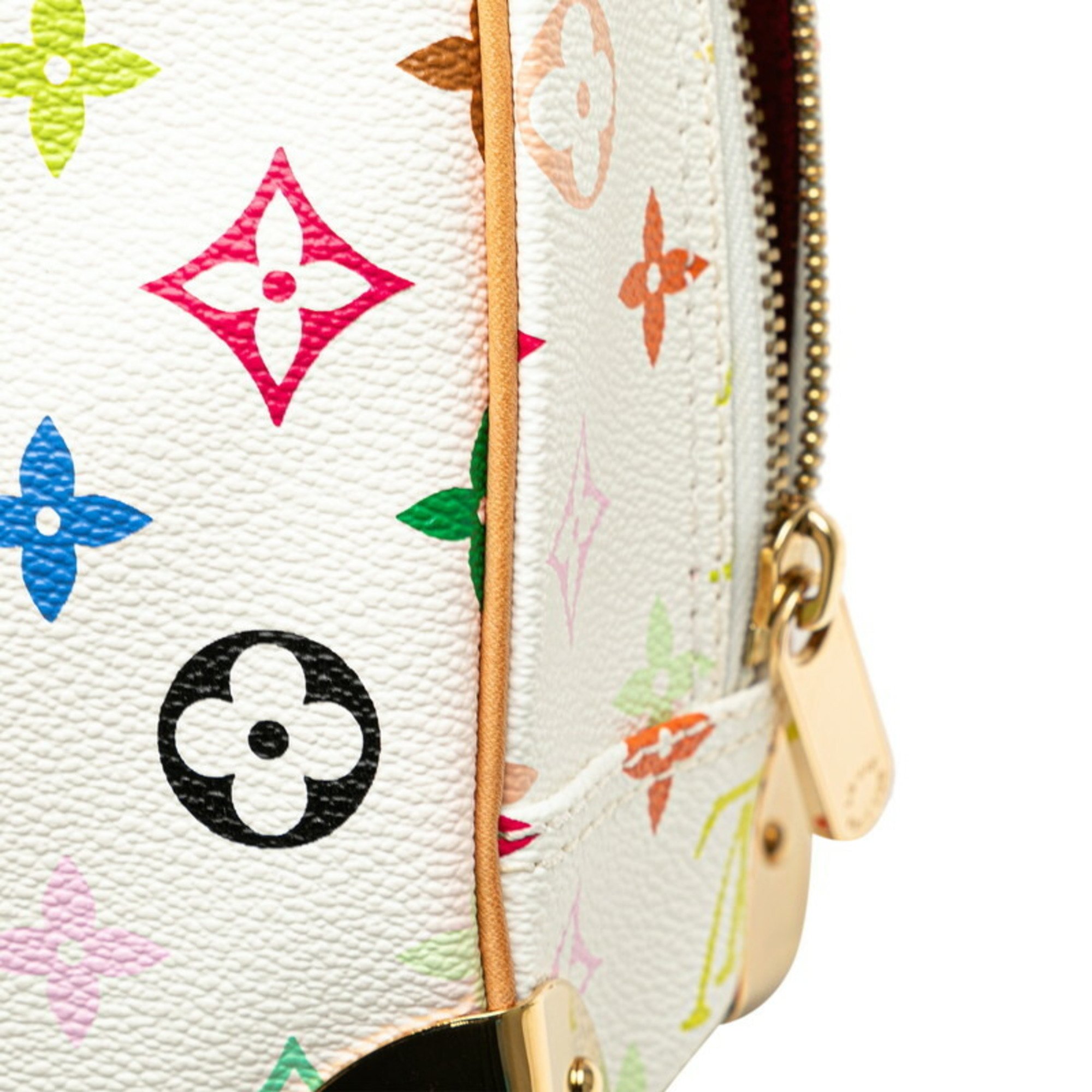 Louis Vuitton Monogram Multicolor Trouville Studs Handbag M92663 Blanc White PVC Leather Women's LOUIS VUITTON