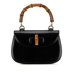 Gucci Bamboo Handbag 000 01 0633 Black Leather Women's GUCCI