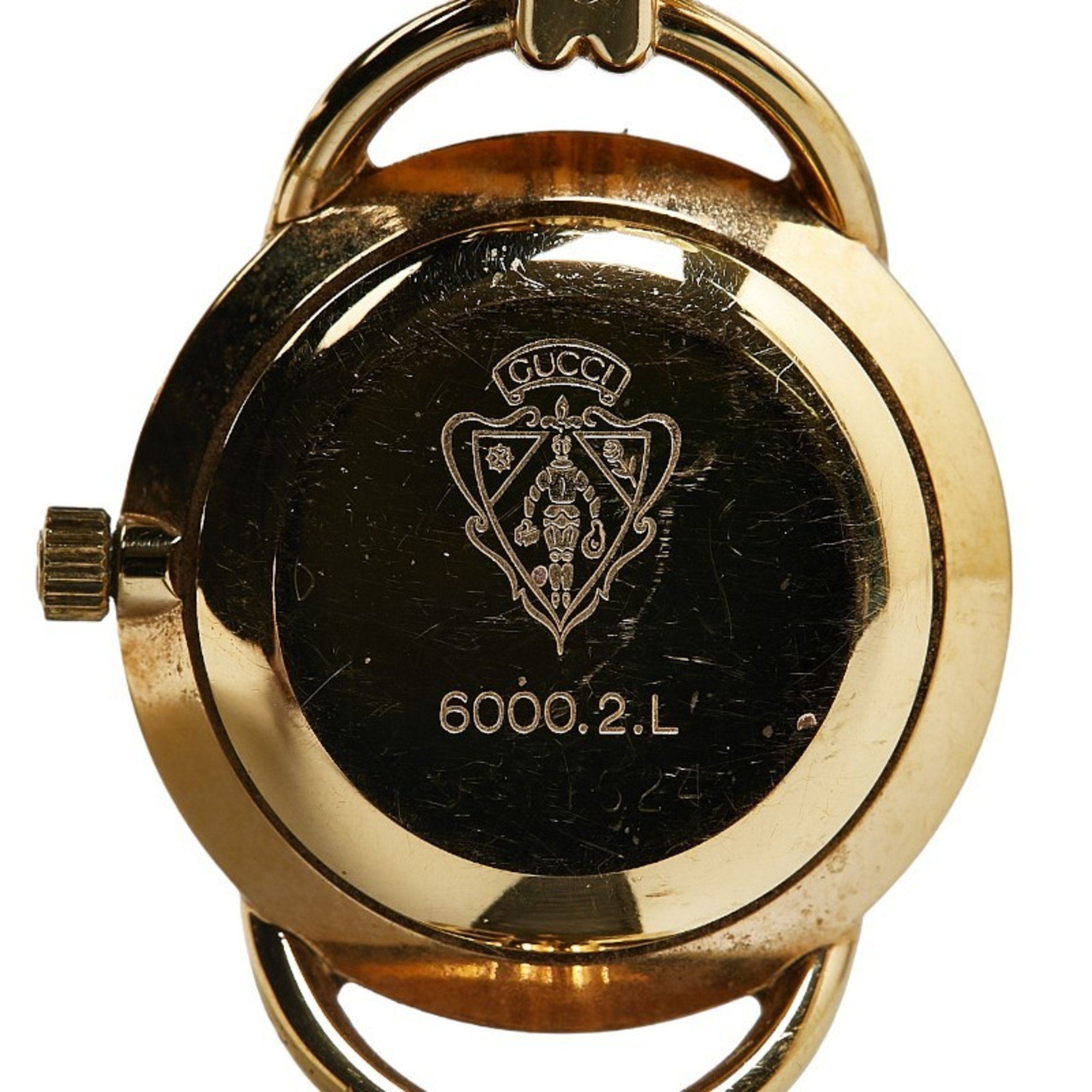 Gucci Watch 6000.2.L Quartz Shell Dial Leather Ladies GUCCI