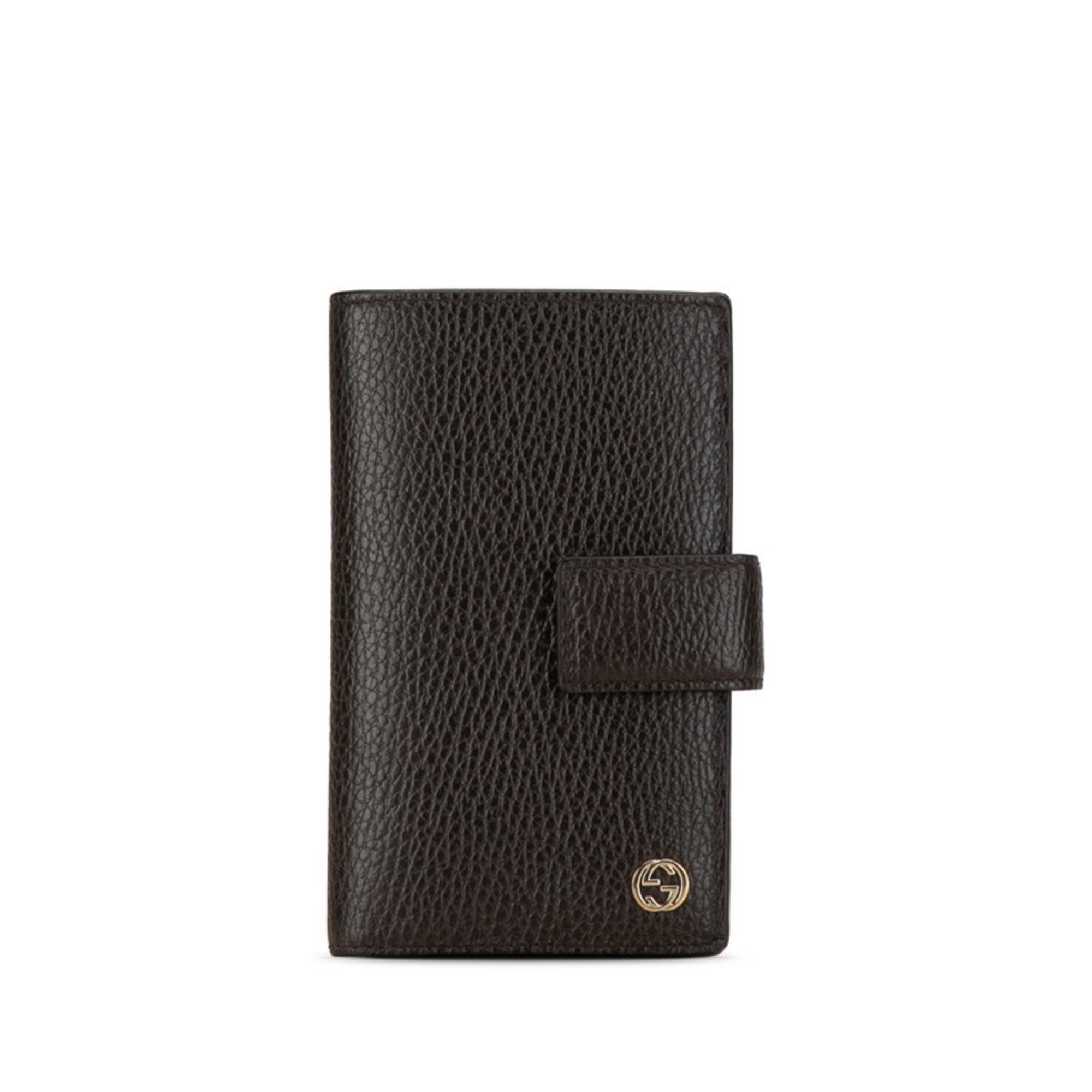 Gucci Interlocking G Bi-fold Wallet 449344 Brown Leather Women's GUCCI