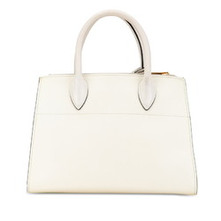 Prada Paradigm Triangle Plate Saffiano Handbag Shoulder Bag 1BA103 White Leather Women's PRADA