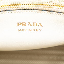 Prada Paradigm Triangle Plate Saffiano Handbag Shoulder Bag 1BA103 White Leather Women's PRADA