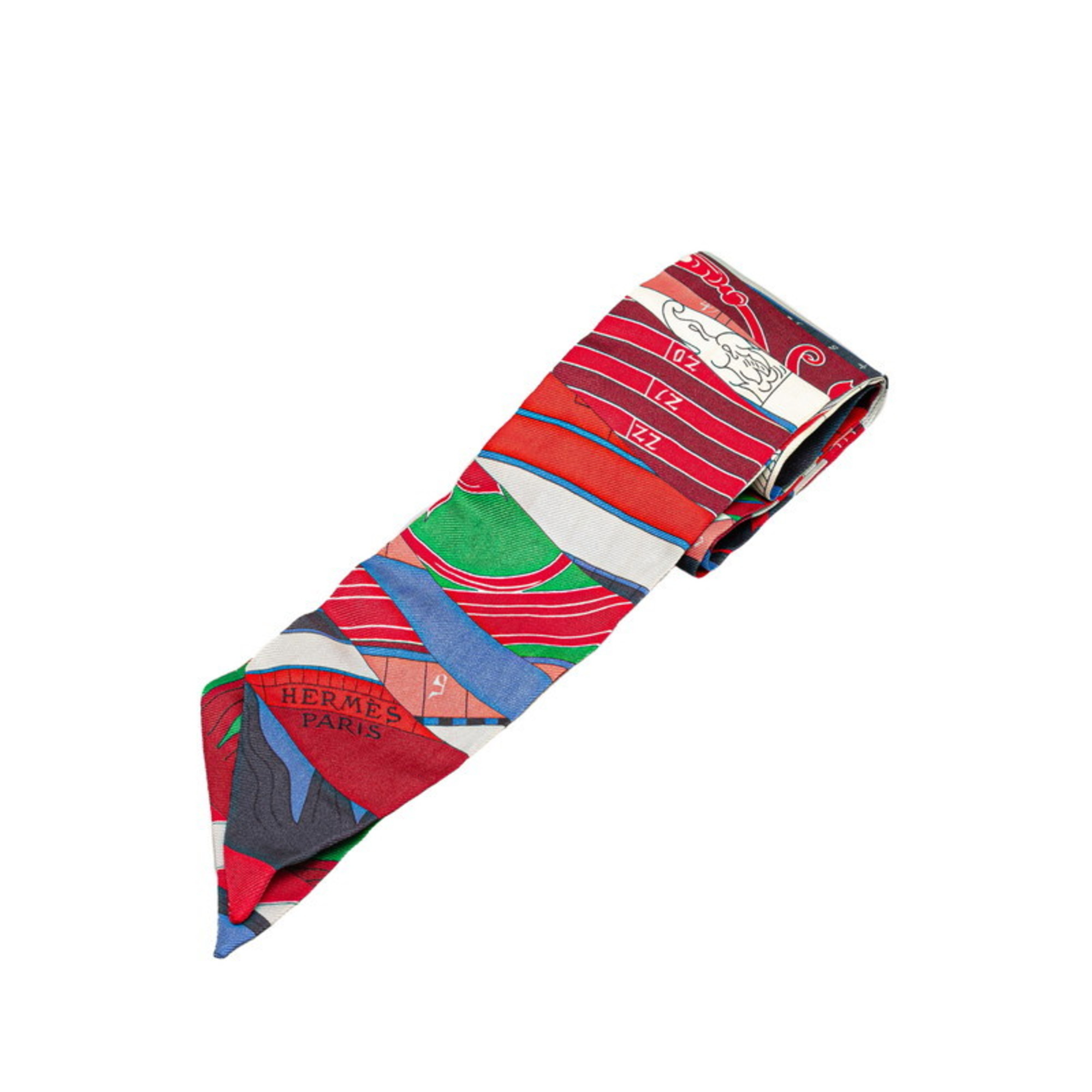 Hermes Twilly Astrologie Nouvelle New Astrology Scarf Muffler Red Multicolor Silk Women's HERMES