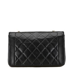 CHANEL Diana 25 Chain Shoulder Bag Black Lambskin Women's