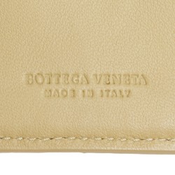 Bottega Veneta Intrecciato Bi-fold Wallet Beige Leather Women's BOTTEGAVENETA