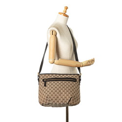 Gucci GG Canvas Shoulder Bag 388930 Beige Brown Leather Women's GUCCI