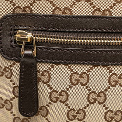 Gucci GG Canvas Shoulder Bag 388930 Beige Brown Leather Women's GUCCI