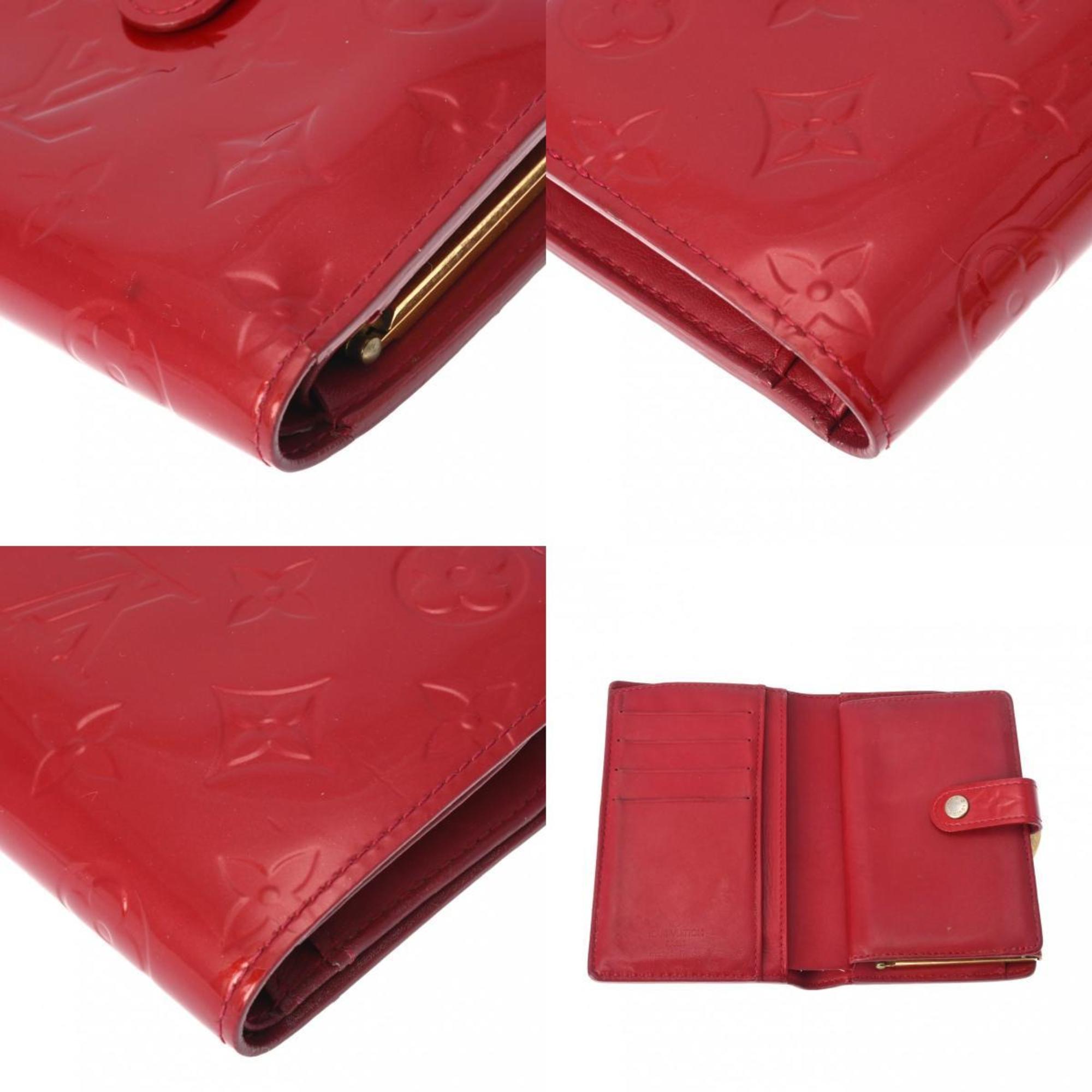 LOUIS VUITTON Vernis Portefeuille Viennois Pomme d'Amour M93528 Women's Monogram Bi-fold Wallet