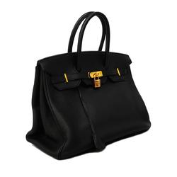 Hermes handbag Birkin 35 □P stamp Togo black ladies