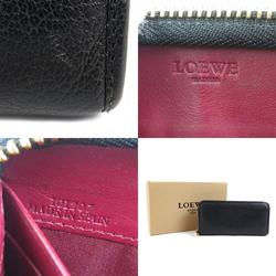 LOEWE Round Long Wallet Anagram Leather Black Gold Women's e58963a