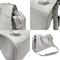 BALENCIAGA Handbag Shoulder Bag Neo Classic Leather Light Gray Silver Women's n0218