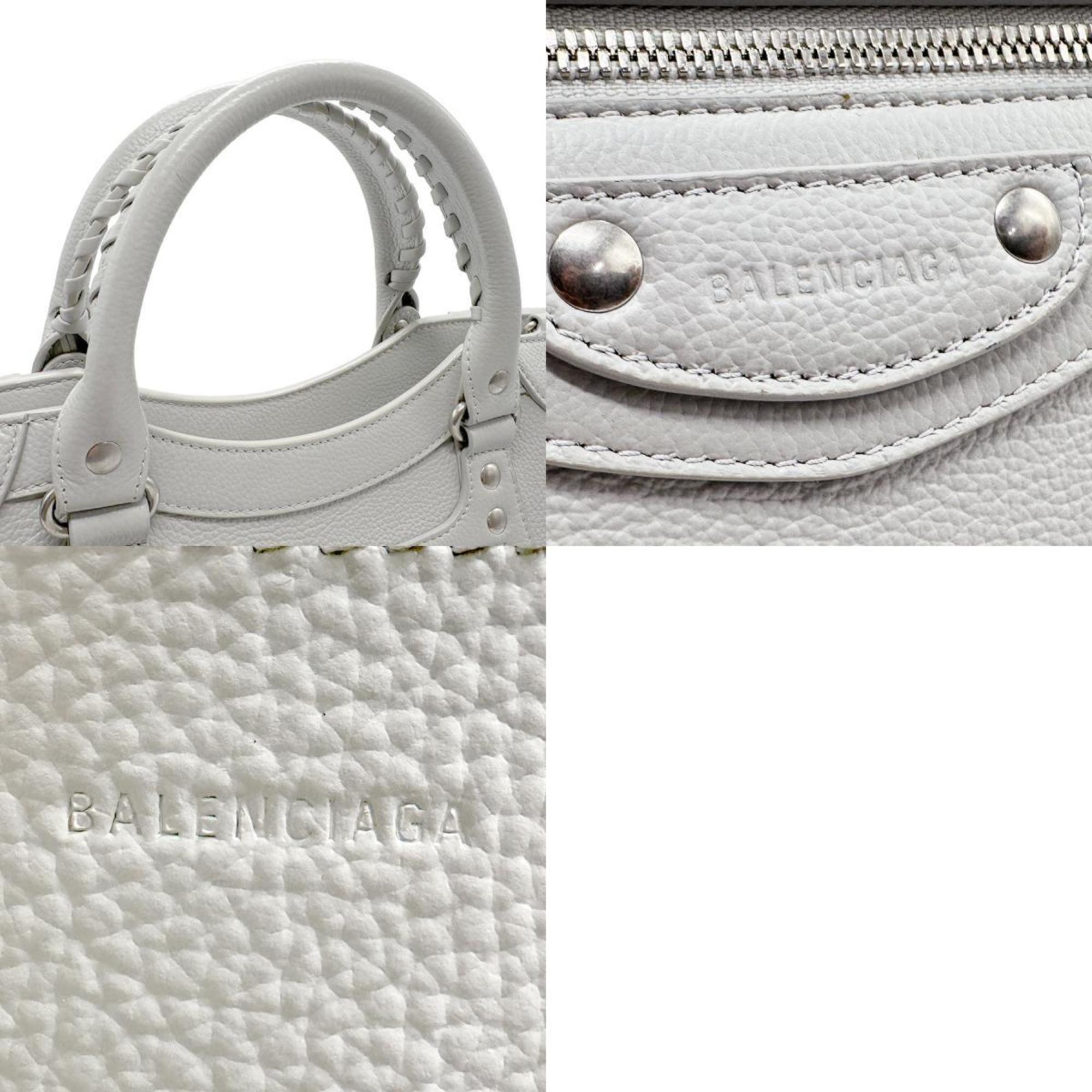 BALENCIAGA Handbag Shoulder Bag Neo Classic Leather Light Gray Silver Women's n0218